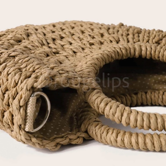 Straw Round Mini Bag Shoulder Strap - Picture 4 of 9
